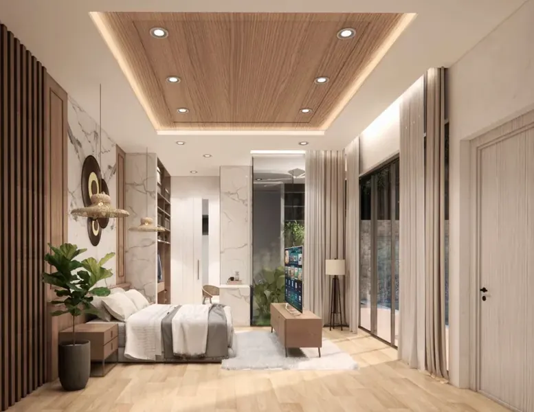 ห้องนอนของวิลล่า ในกะรน