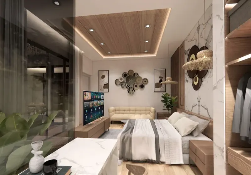 ห้องนอนของวิลล่า ในกะรน