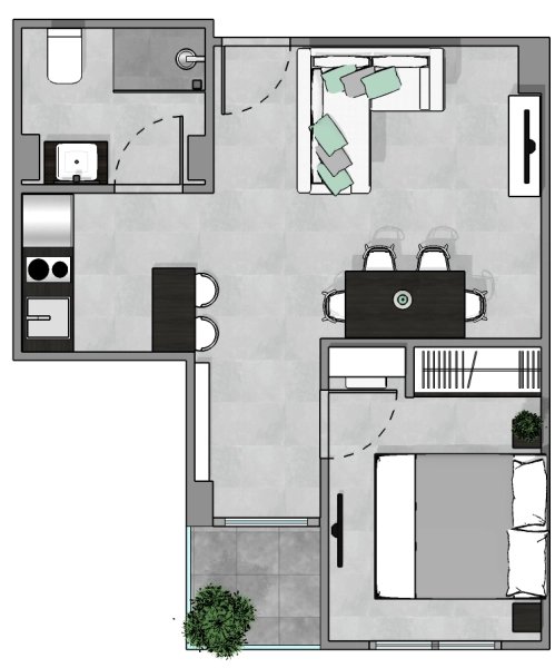 1 Bedroom Chalong Apartment, Phuket in Noon Village