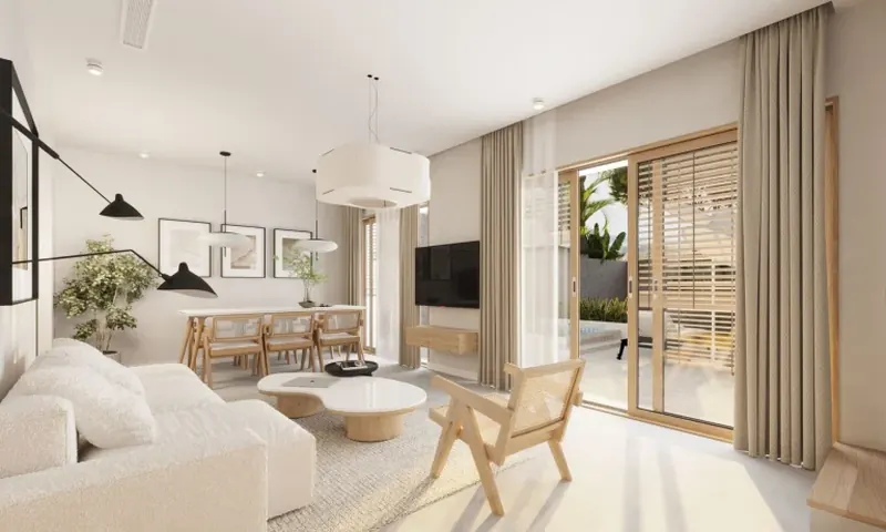 Living room of villa in Chalong