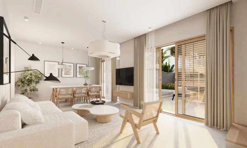 Pearl two-storey villa with 2 bedrooms and a swimming pool in Chalong area, Phuket in Mutti Family Villas complex