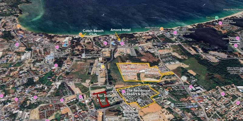 Land plot of 4.75 rai in Bang Tao area, Phuket