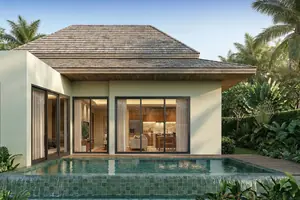 Pool area of villa in Si Sunthon