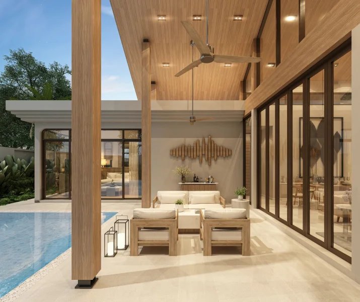 วิลล่า 3 ห้องนอนพร้อมสระว่ายน้ำส่วนตัวในถลางภูเก็ตที่รุ่งติวาไพรเวทพูลวิลล่า