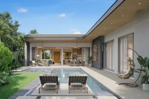 สระว่ายน้ำของวิลล่า ในเทพกระษัตรี