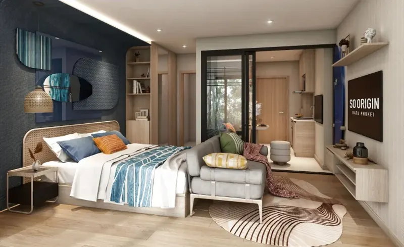 Bedroom of condo in Karon