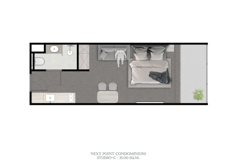 Studio Apartment in Rawai, Phuket at Next Point Condominium
