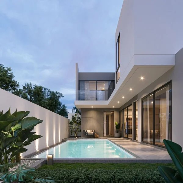 Two-storey villa with 4 bedrooms and private pool in the area of Kathu, Phuket in the complex D' Chateau