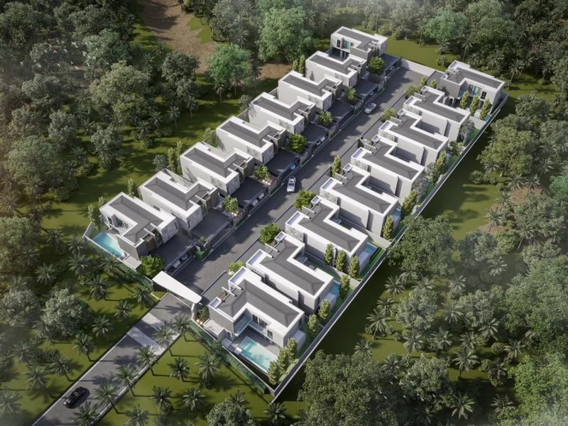 Two-storey villa with 4 bedrooms and private pool in the area of Kathu, Phuket in the complex D' Chateau