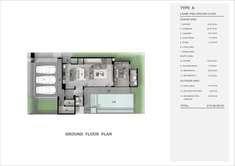 Two-storey villa with 4 bedrooms and private pool in the area of Kathu, Phuket in the complex D' Chateau