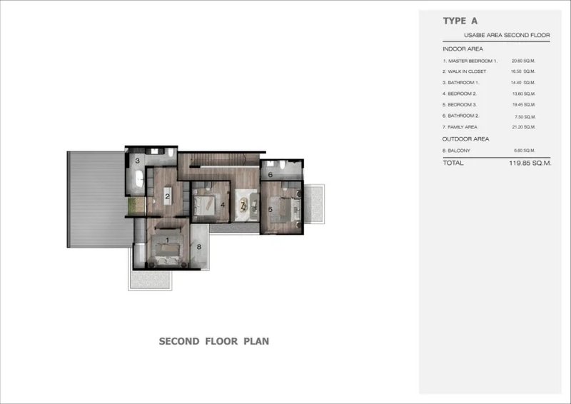 Two-storey villa with 4 bedrooms and private pool in the area of Kathu, Phuket in the complex D' Chateau