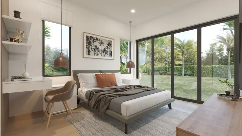 Bedroom of villa in Rawai