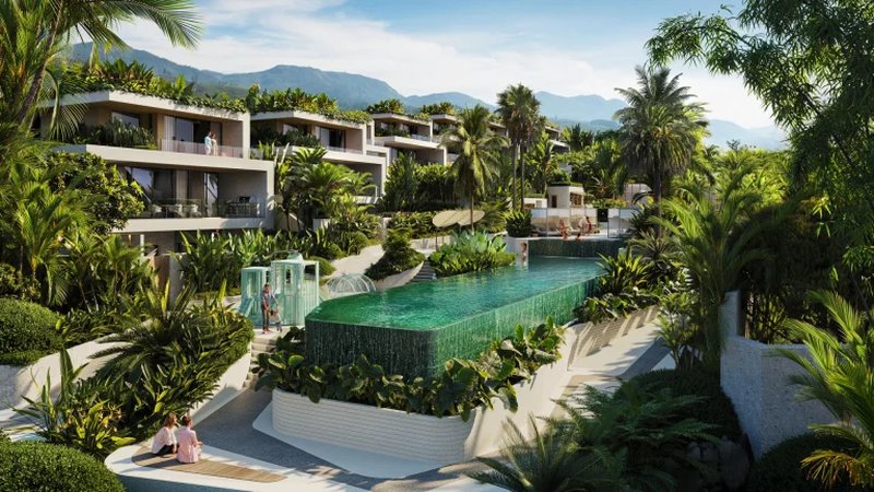 Two-storey villa Breeze with 4 bedrooms and a swimming pool in Chalong area in Mutti Family Villas complex