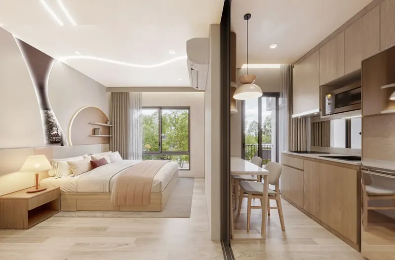 Bedroom of villa in Choeng Thale