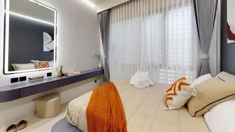 Bedroom of condo in Kamala