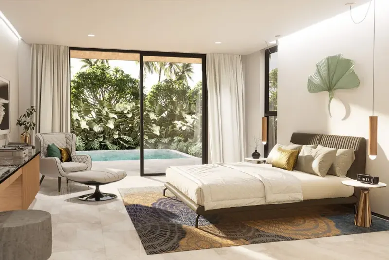 Bedroom of condo in Rawai