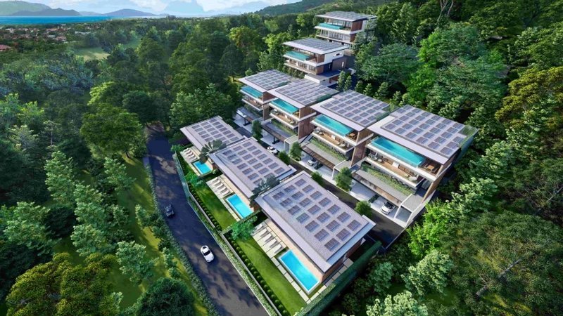 Luxury 3 storey villa with sea view in Chalong area, Phuket at La Vista Luxury villas