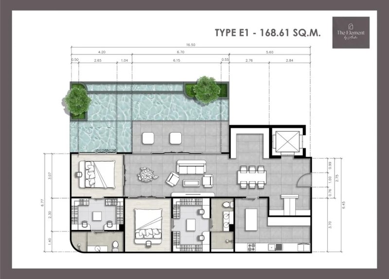 2 bedroom penthouse in Kamala district, Phuket in the premium class complex The Element by Anocha