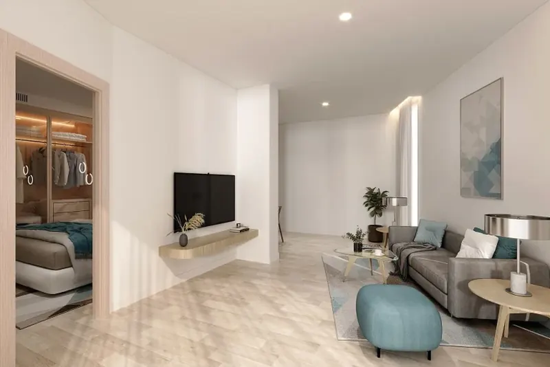 Living room of condo in Rawai