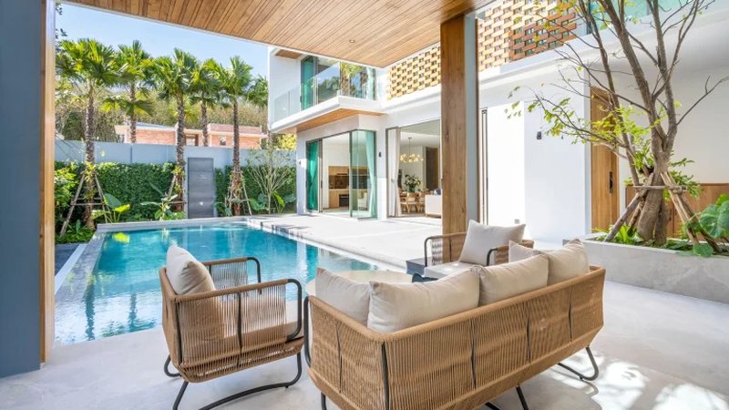 Two-storey 4 bedroom villa with pool in Bang Tao, Phuket at The Teak Phuket