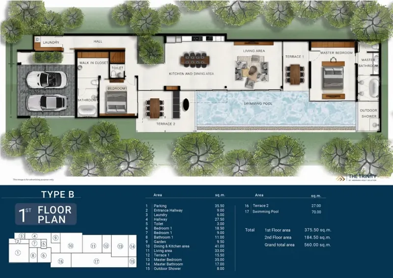 Floor plan of condo in Si Sunthon