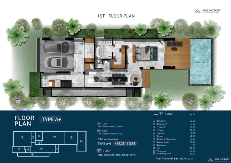 Two-storey 3 bedroom villa with swimming pool in Talang area, Phuket at The Victory