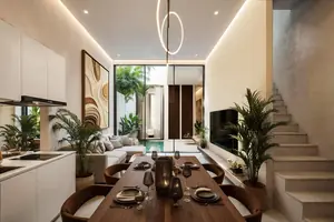 Living room of townhouse in Choeng Thale