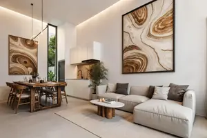 Living room of townhouse in Choeng Thale