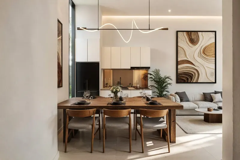 Living room of townhouse in Choeng Thale