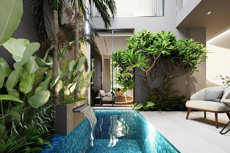 Двухэтажный таунхаус с 2 спальнями и бассейном на Банг Тао, Пхукет в комплексе Aileen Residence Bangtao