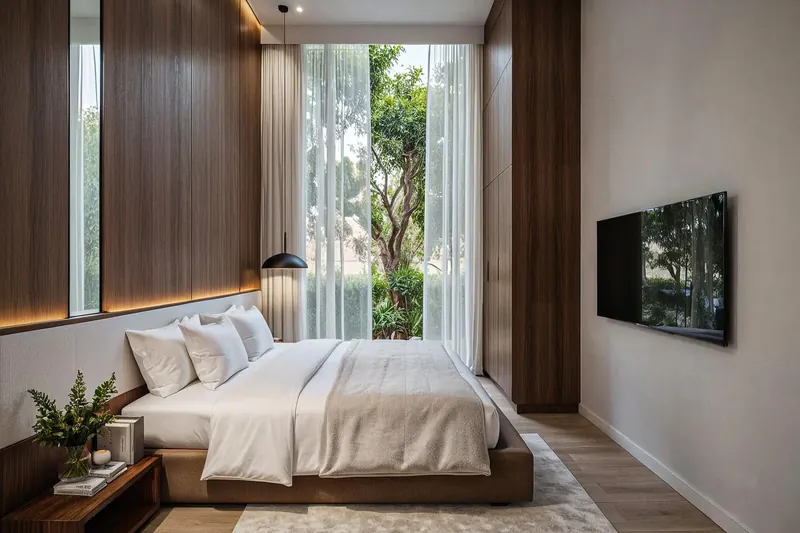 Bedroom of townhouse in Choeng Thale