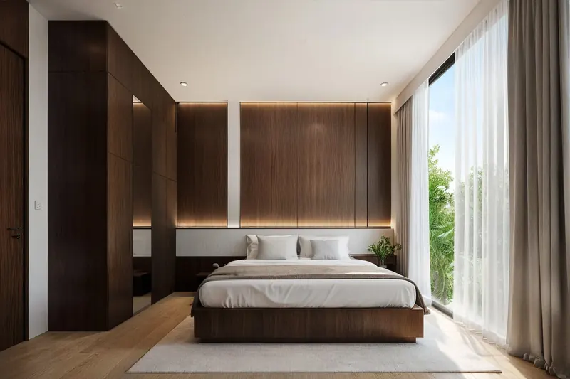 Bedroom of townhouse in Choeng Thale
