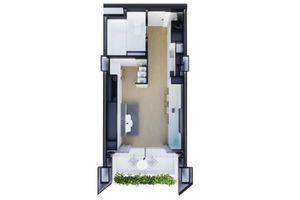 Studio with private terrace in Layan area, Phuket at The Momentum Serene Condo Layan