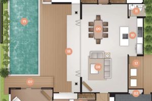 3 Bedroom villa with private pool in Rawai area, Phuket at Monetaria villas