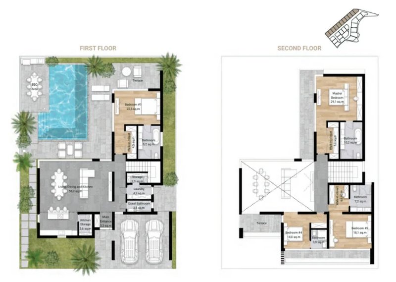 Two-storey 4 bedroom villa with private pool next to Lake on Chong Thal, Phuket in Redwood Luxury