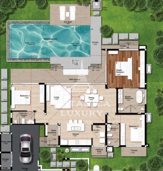 Autumn Villa with 3 Bedrooms and private pool in Talang, Phuket at Botanica Four Seasons