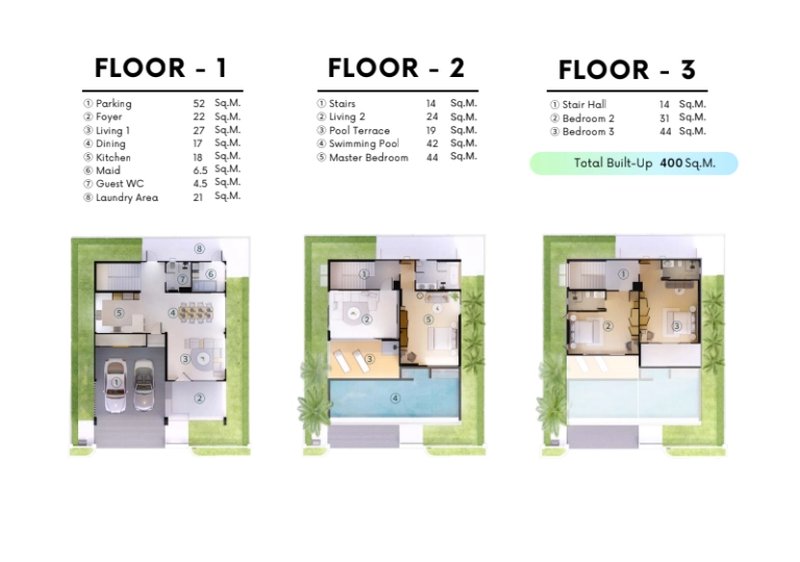 Three-storey villa with pool and lake view next to Lagoon, Phuket in Le Villa Lake