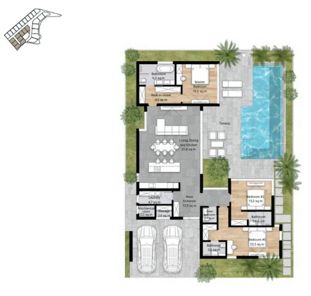 3 Bedroom Villa with pool next to Lake in Chong Thale area, Phuket in Redwood Luxury