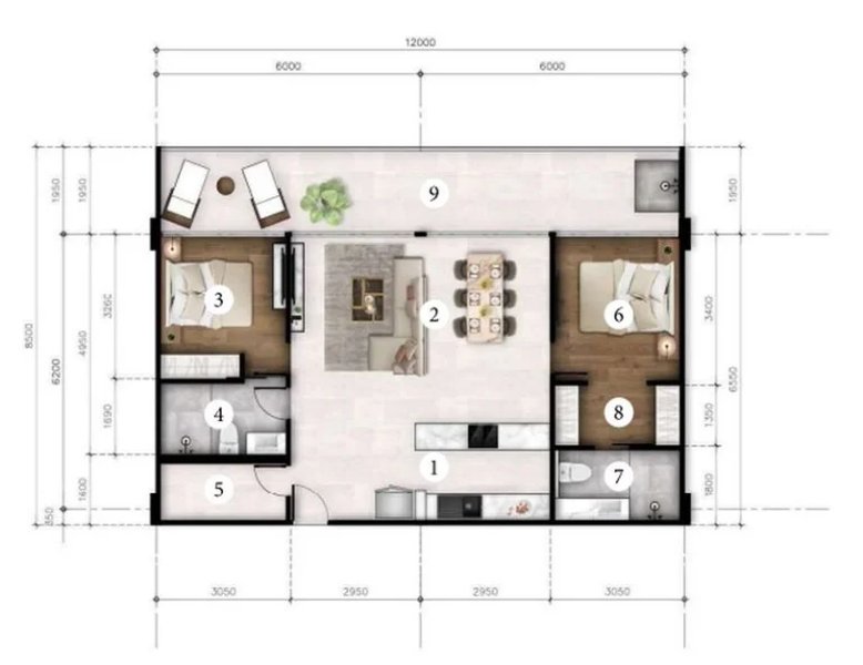 2 Bedroom Apartment near Rawai Beach, Phuket at Etherhome Seaview Condo