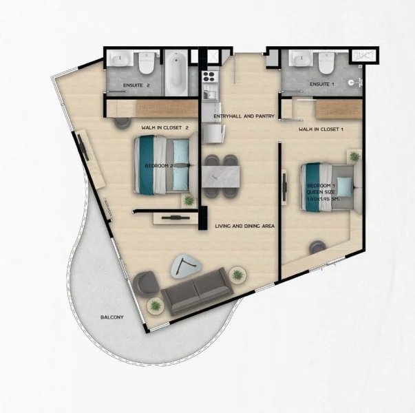 2 Bedroom Apartment in Rawai Area, Phuket at AURA Condominium