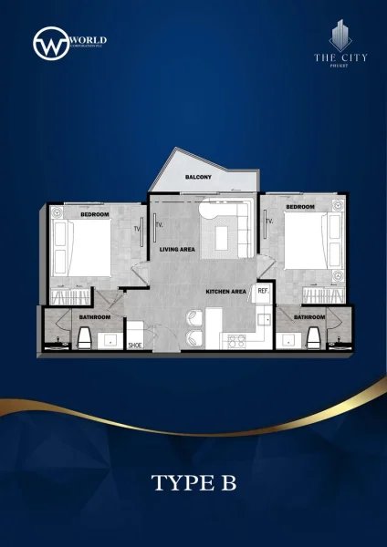 2 Bedroom Apartment in Wichit Area, Phuket in The City Phuket