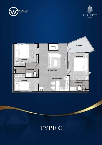 3 Bedroom Apartment in Wichit Area, Phuket in The City Phuket