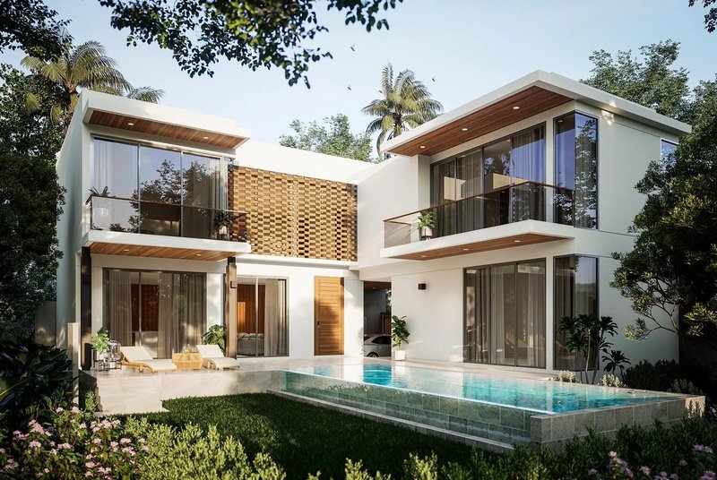 Two-storey 4 bedroom villa with private pool in Bang Tao, Phuket at The Teak Phuket Complex