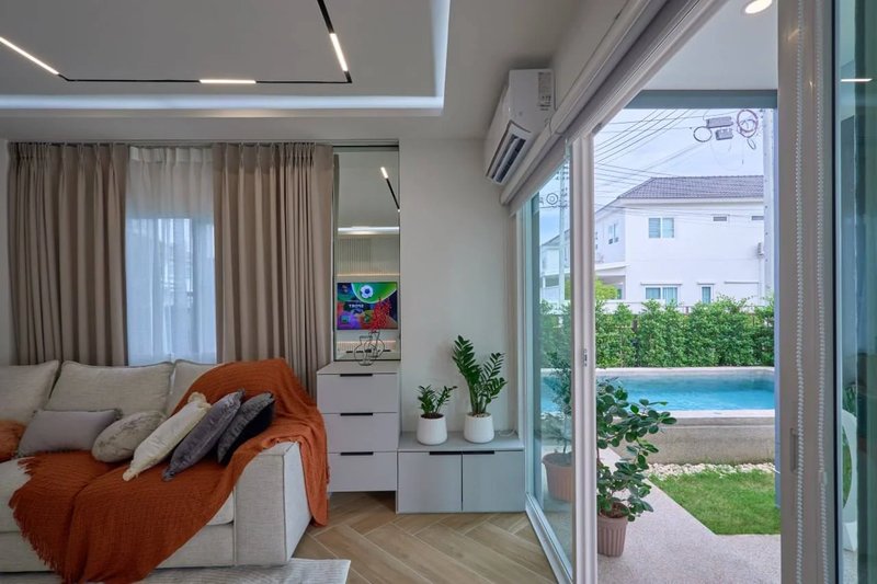 Modern house with swimming pool next to the VSIS International School in Chalong, Phuket in Supalai Primo Chalong Complex