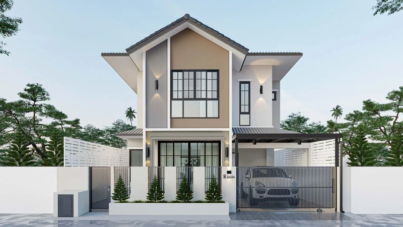 Современный двухэтажный дом с 4 спальнями в районе Вичит, Пхукет в  Phanasan Thep Anusorn village