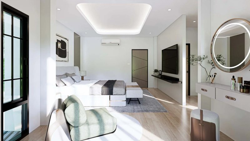 Современный двухэтажный дом с 4 спальнями в районе Вичит, Пхукет в  Phanasan Thep Anusorn village