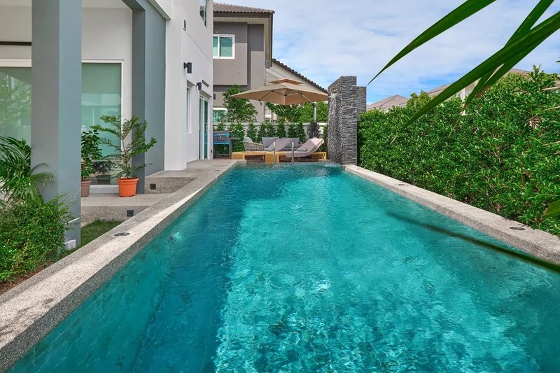 Modern house with swimming pool next to the VSIS International School in Chalong, Phuket in Supalai Primo Chalong Complex