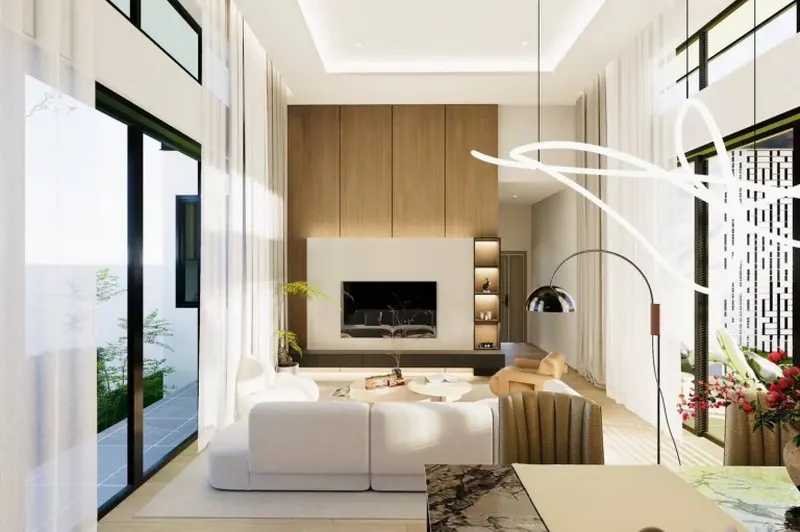ห้องนั่งเล่นของวิลล่า ในเทพกระษัตรี