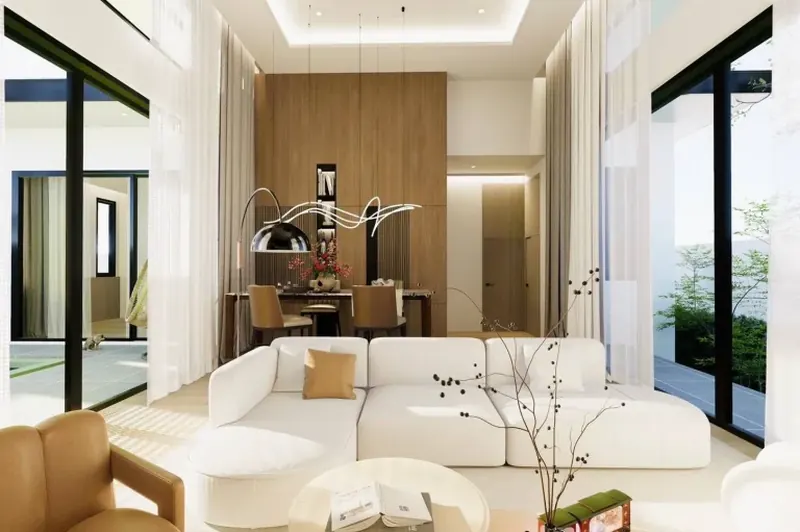 ห้องนั่งเล่นของวิลล่า ในเทพกระษัตรี