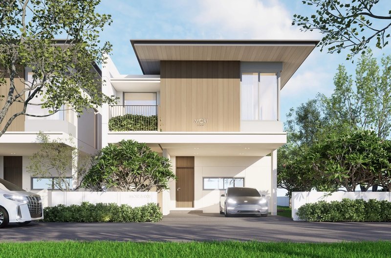 Two-storey 3 bedroom villa with private pool next to HeadStart International School, Phuket in the new MORI complex
